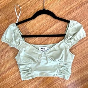 Princess Polly Sage Crop Top